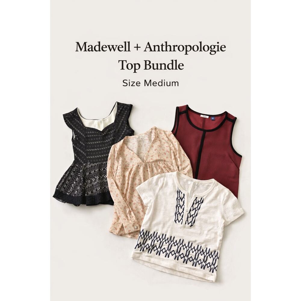 Madewell + Anthropologie Postmark Top Bundle M | Floral Peplum Boho Lot